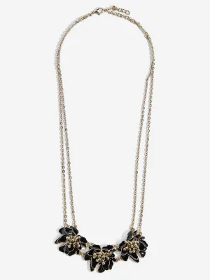 Westside Accessories Black Floral Statement Necklace
