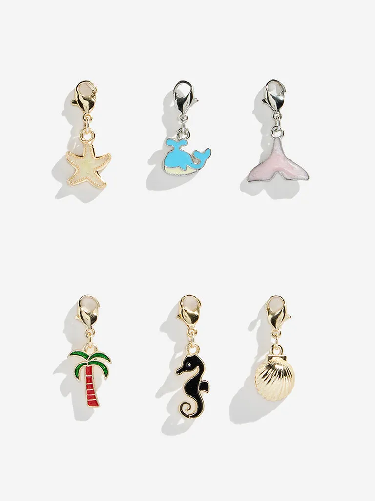 Westside Accessories Multicolour Beachy Charms Set - Pack of 6