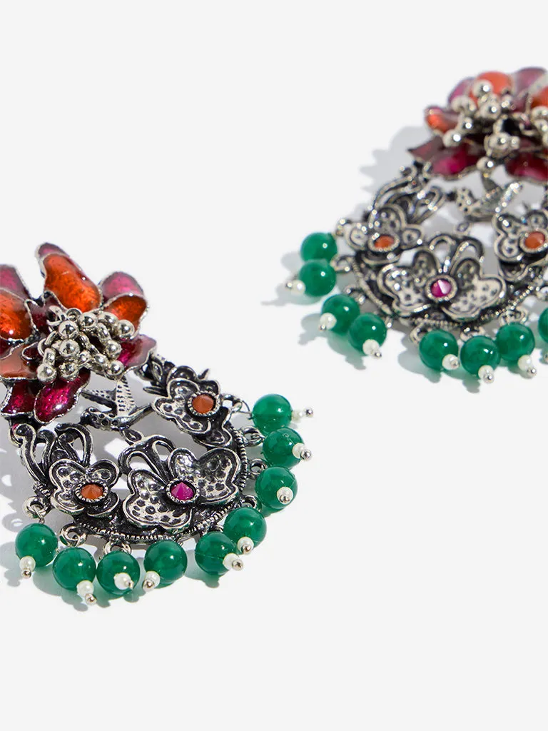 Westside Accessories Multicolour Floral Statement Earrings