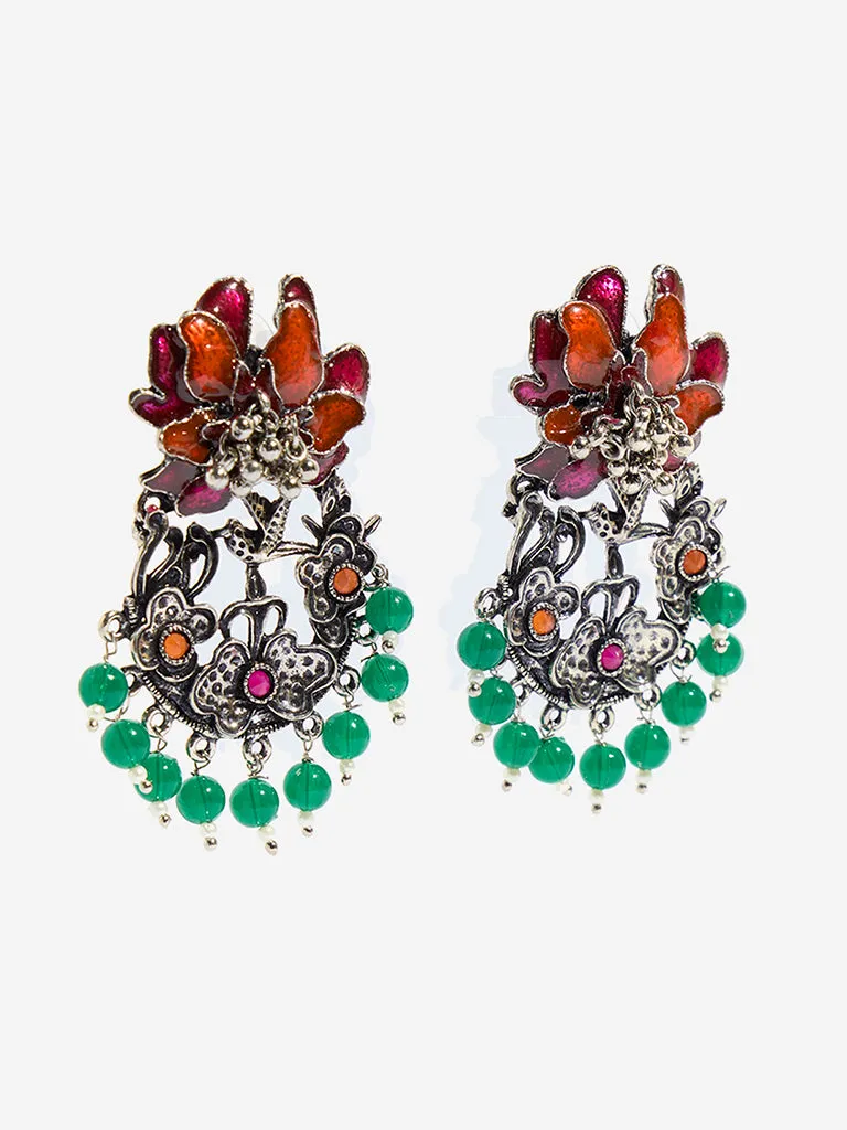 Westside Accessories Multicolour Floral Statement Earrings