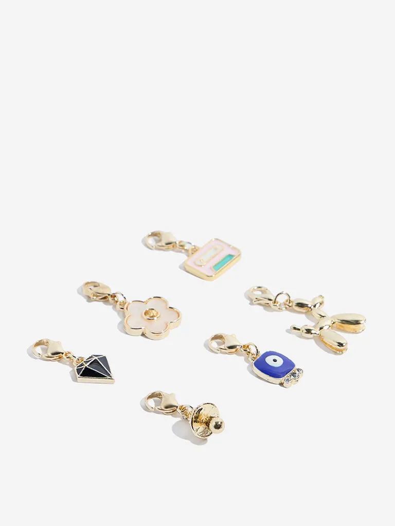 Westside Accessories Multicolour Mushroom Charms Set - Pack of 6