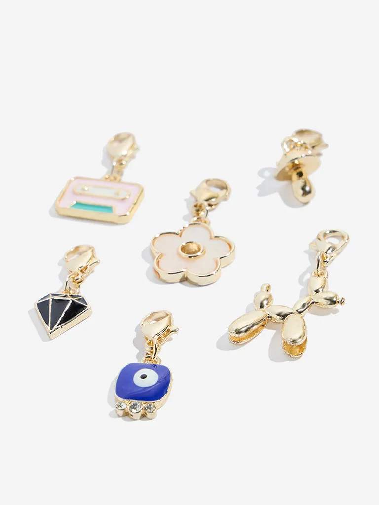 Westside Accessories Multicolour Mushroom Charms Set - Pack of 6