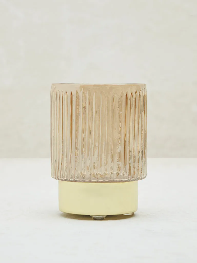 Westside Home Gold Ribbed Textured Candle Stand