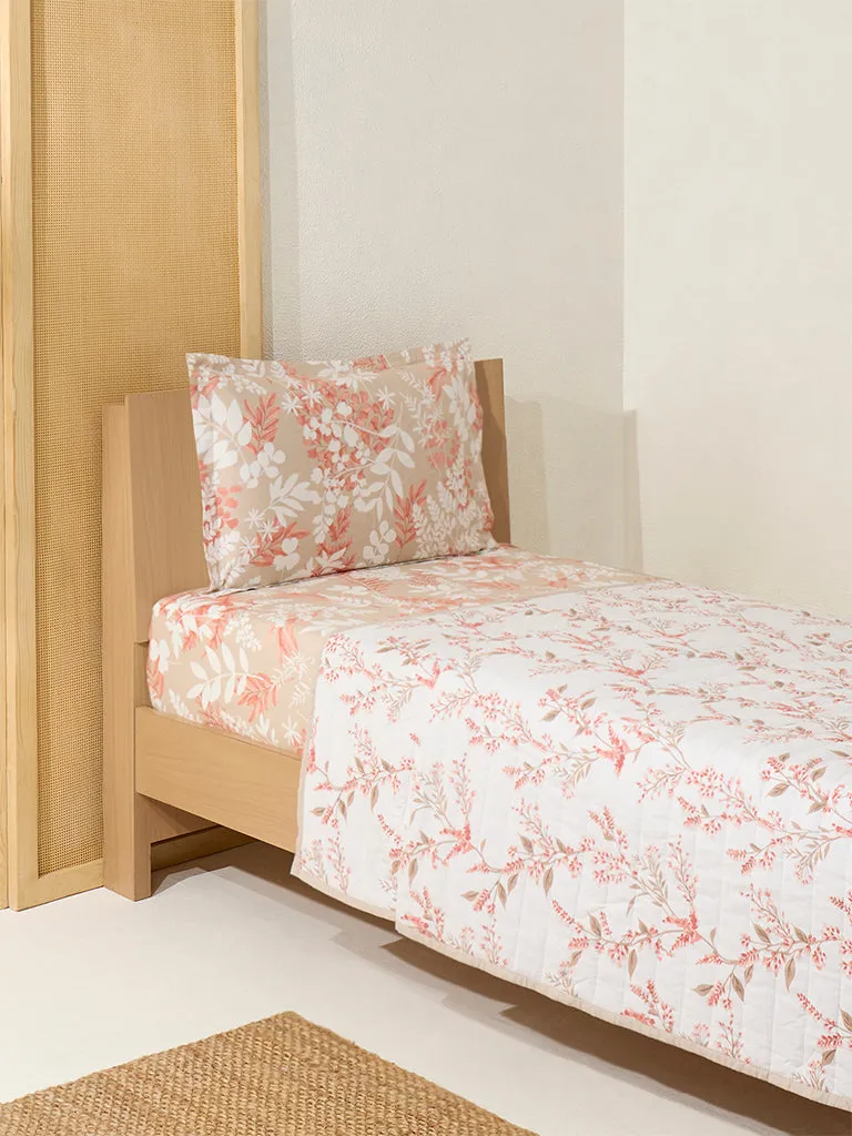 Westside Home Rust Foliage Design Single Bed Reversible Quilt