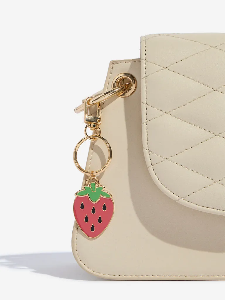 Westside Red Strawberry Enamel Bag Charm