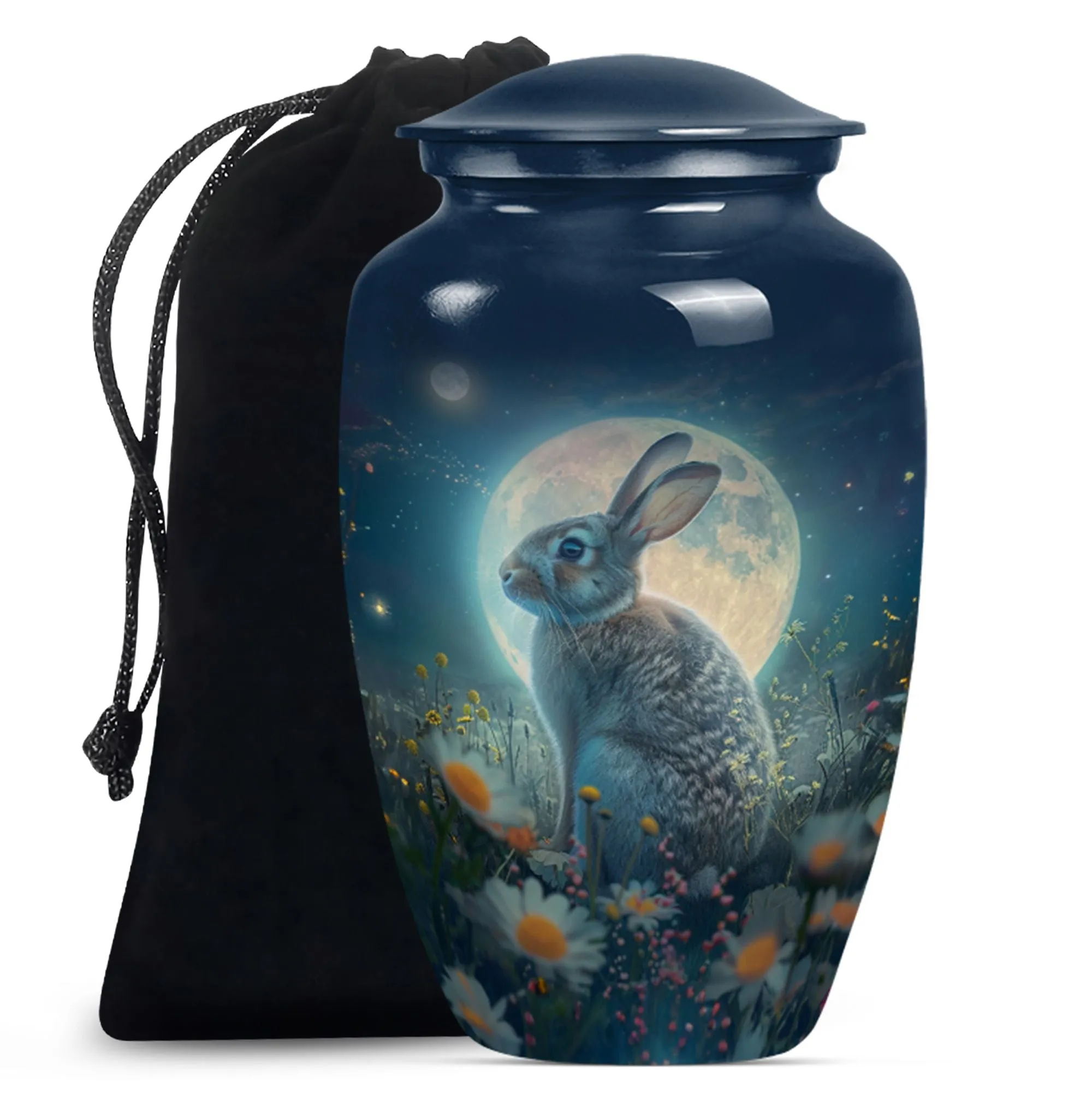 White Bunny Moon Cremation Urn | Bunny Urn For Human Remains