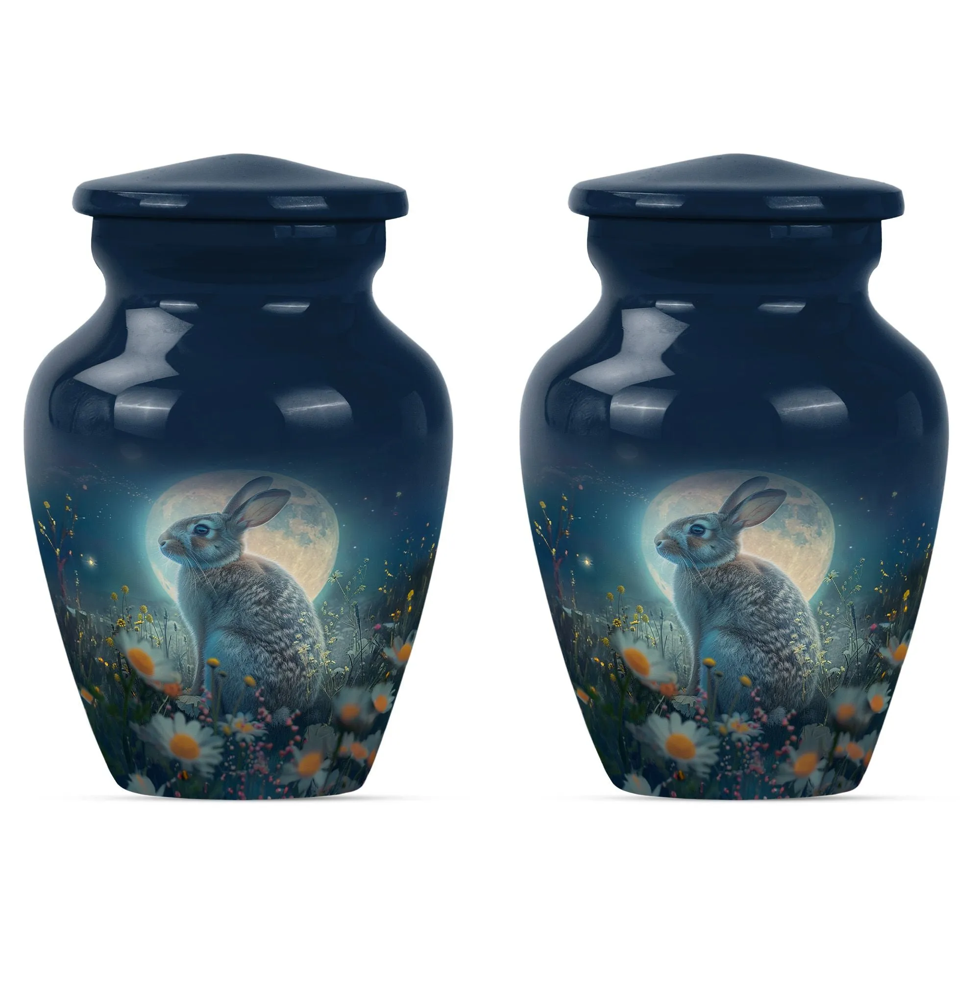 White Bunny Moon Cremation Urn | Bunny Urn For Human Remains