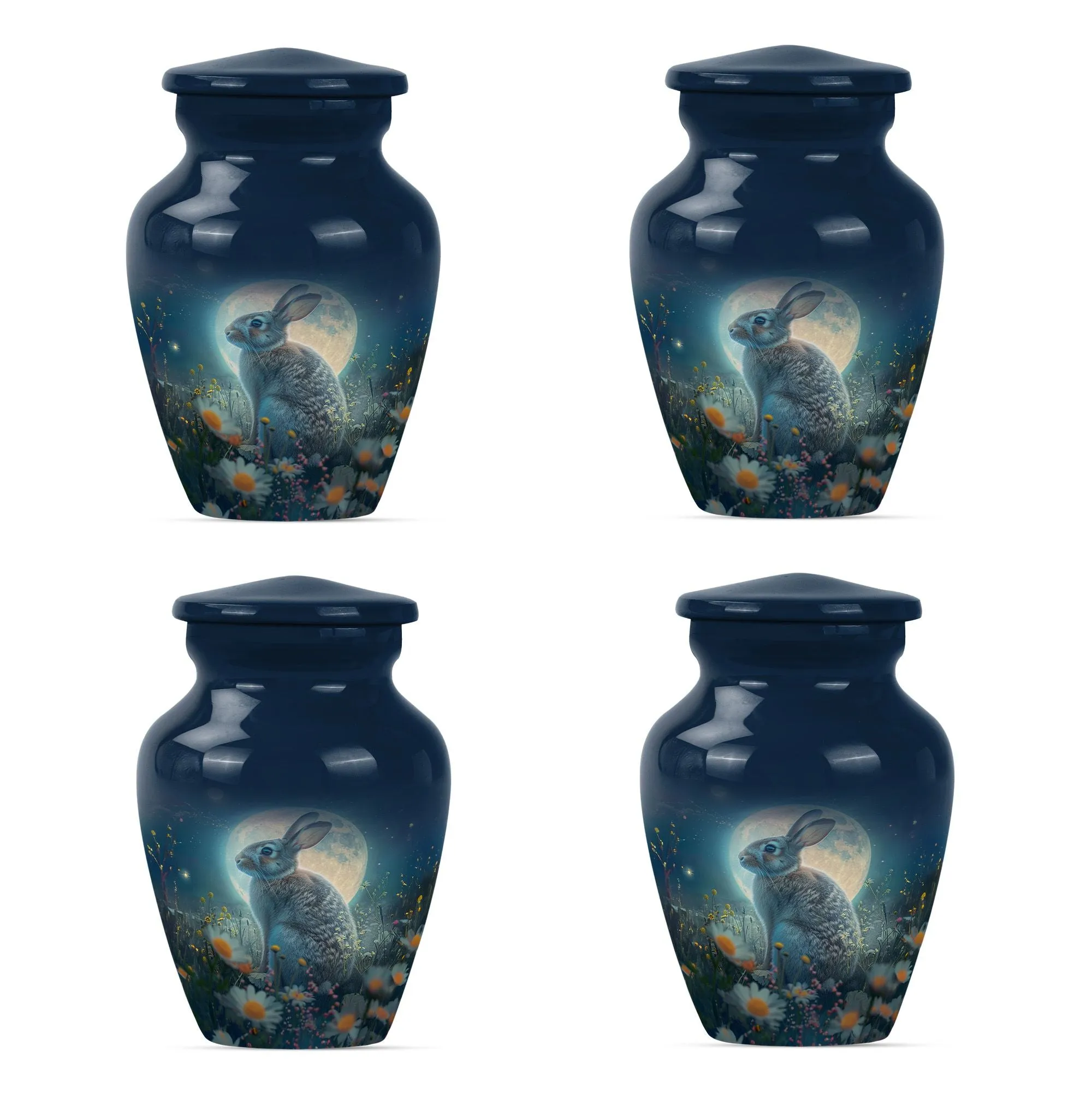 White Bunny Moon Cremation Urn | Bunny Urn For Human Remains
