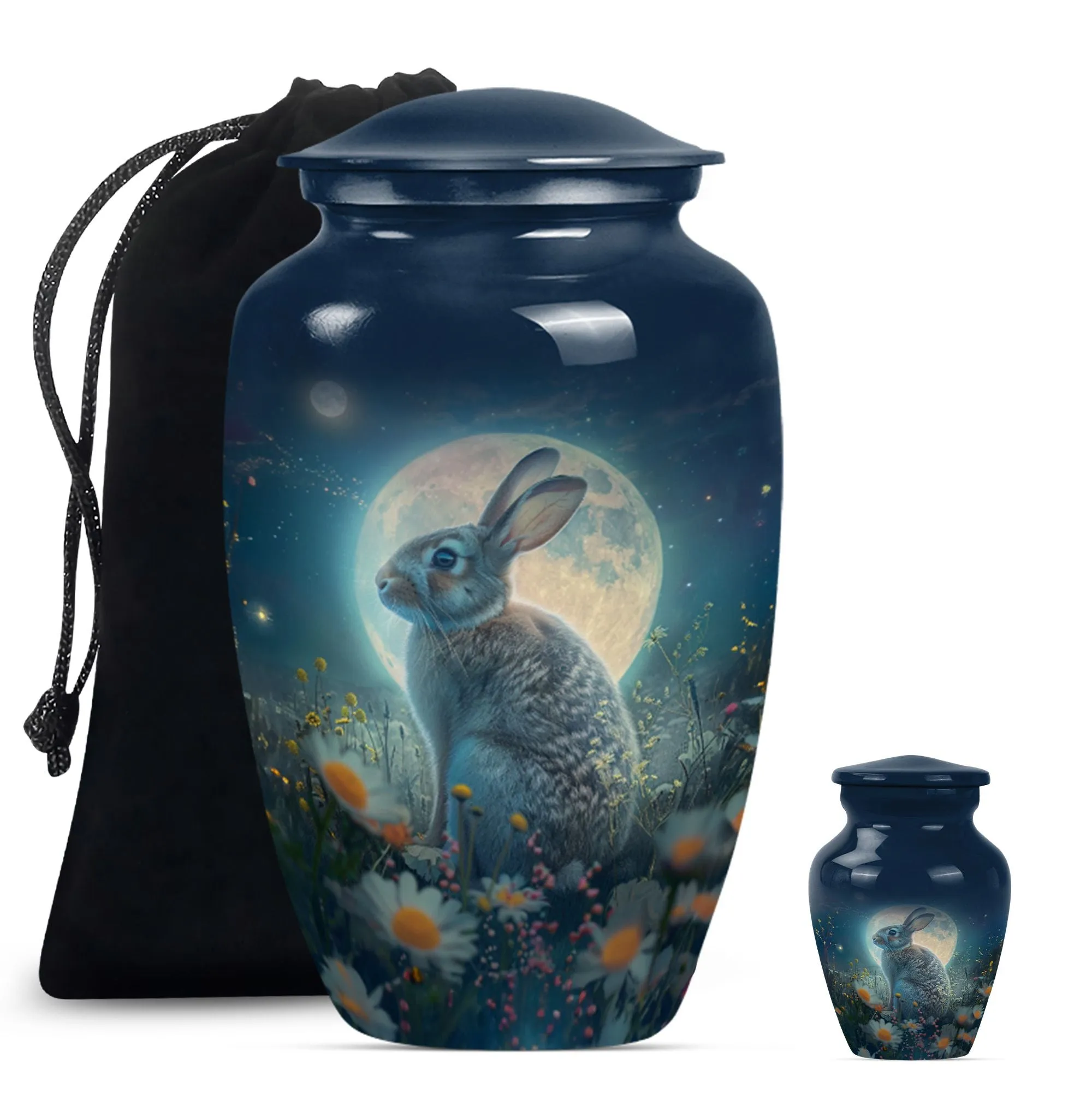 White Bunny Moon Cremation Urn | Bunny Urn For Human Remains