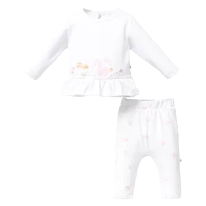 White Chipmunk Graphic Ruffle Outfit