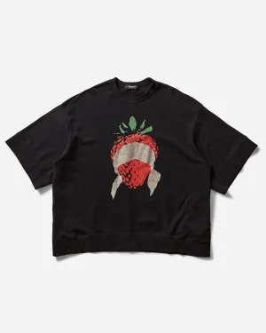 Women's Cropped Crewneck Sweatshirt Black