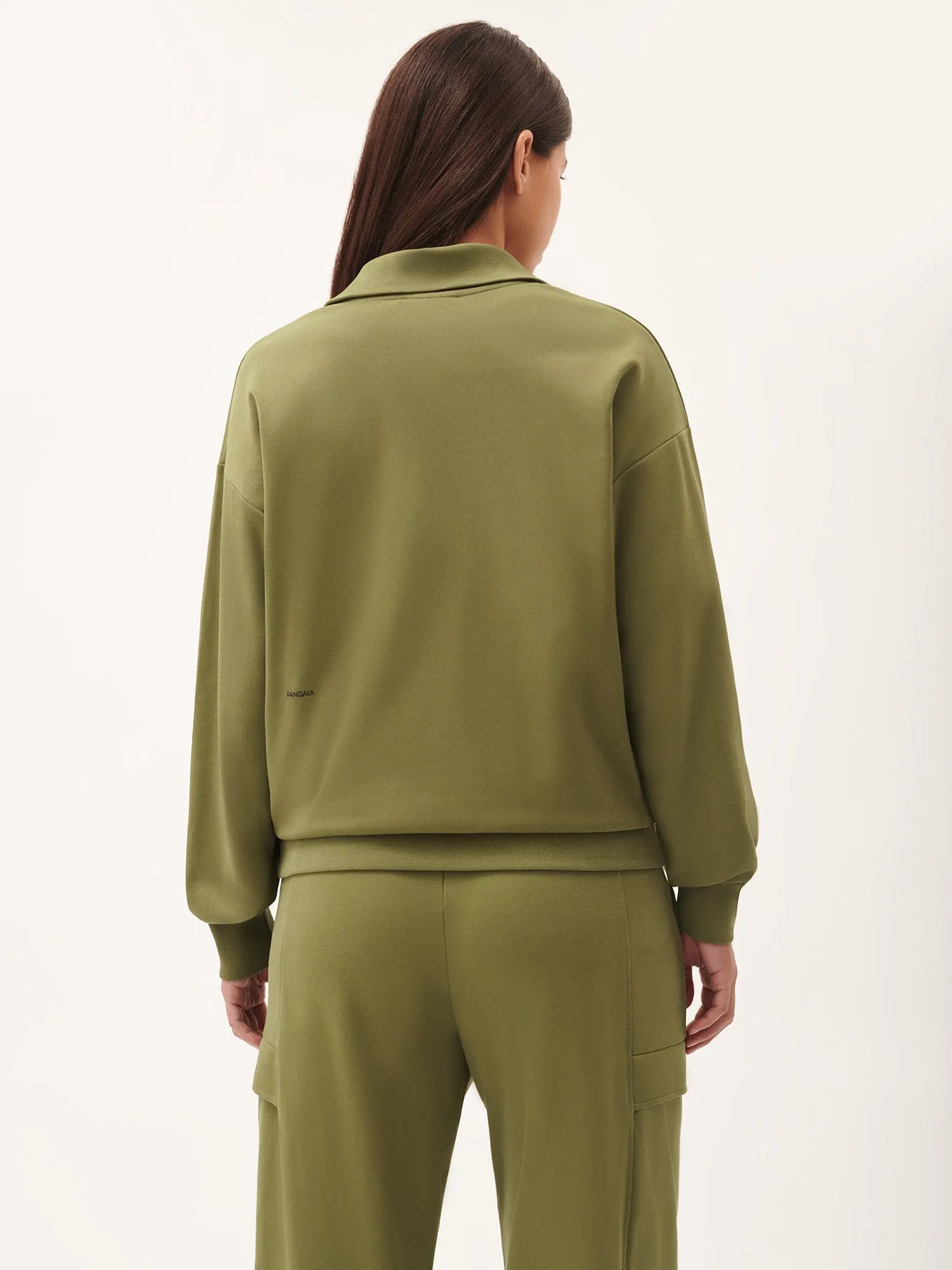 Womens DNA Double Jersey Half Zip Sweatshirt—highland green