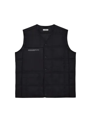 Womens Flower-Warmth Quilted Gilet—black