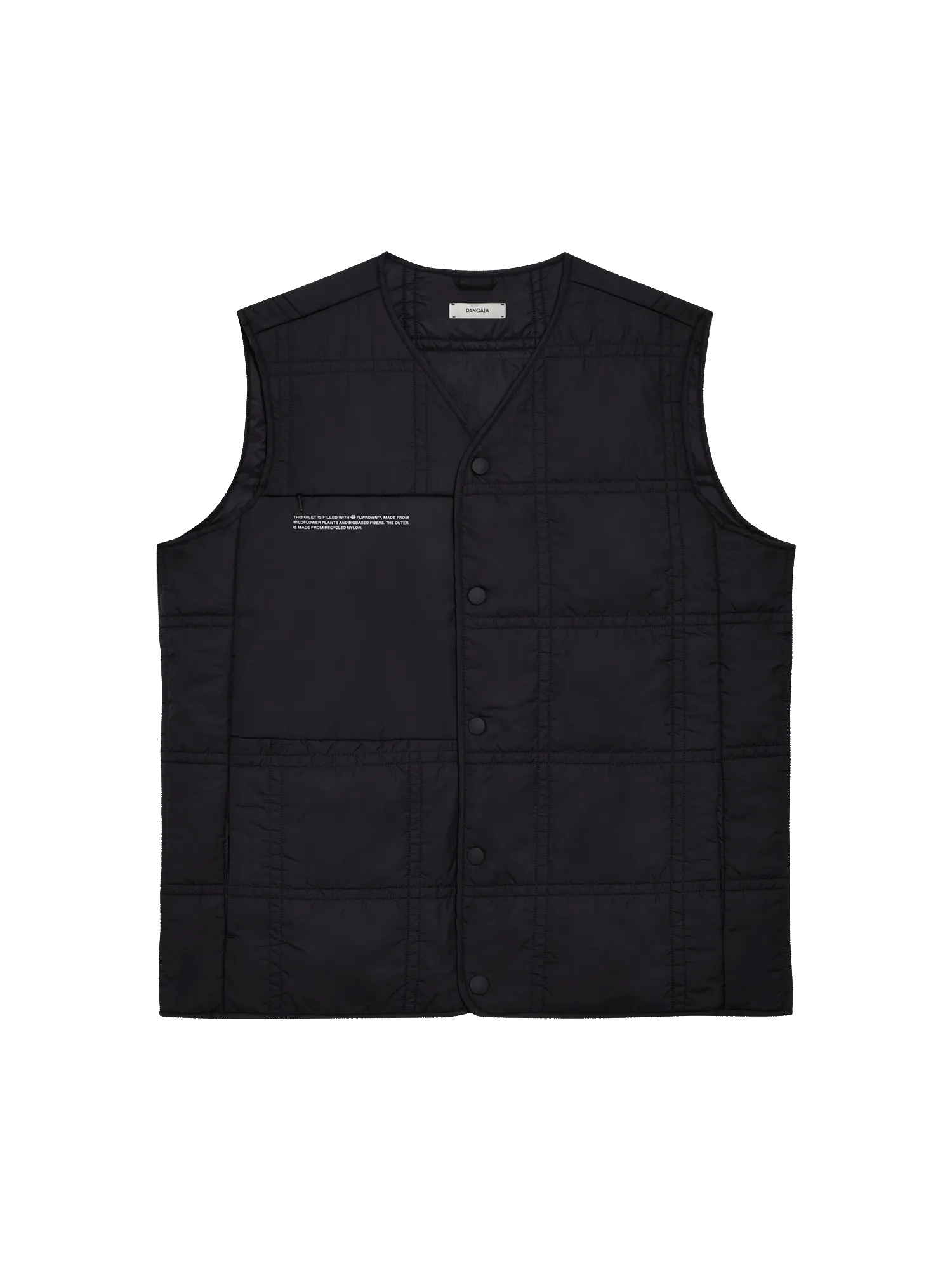 Womens Flower-Warmth Quilted Gilet—black