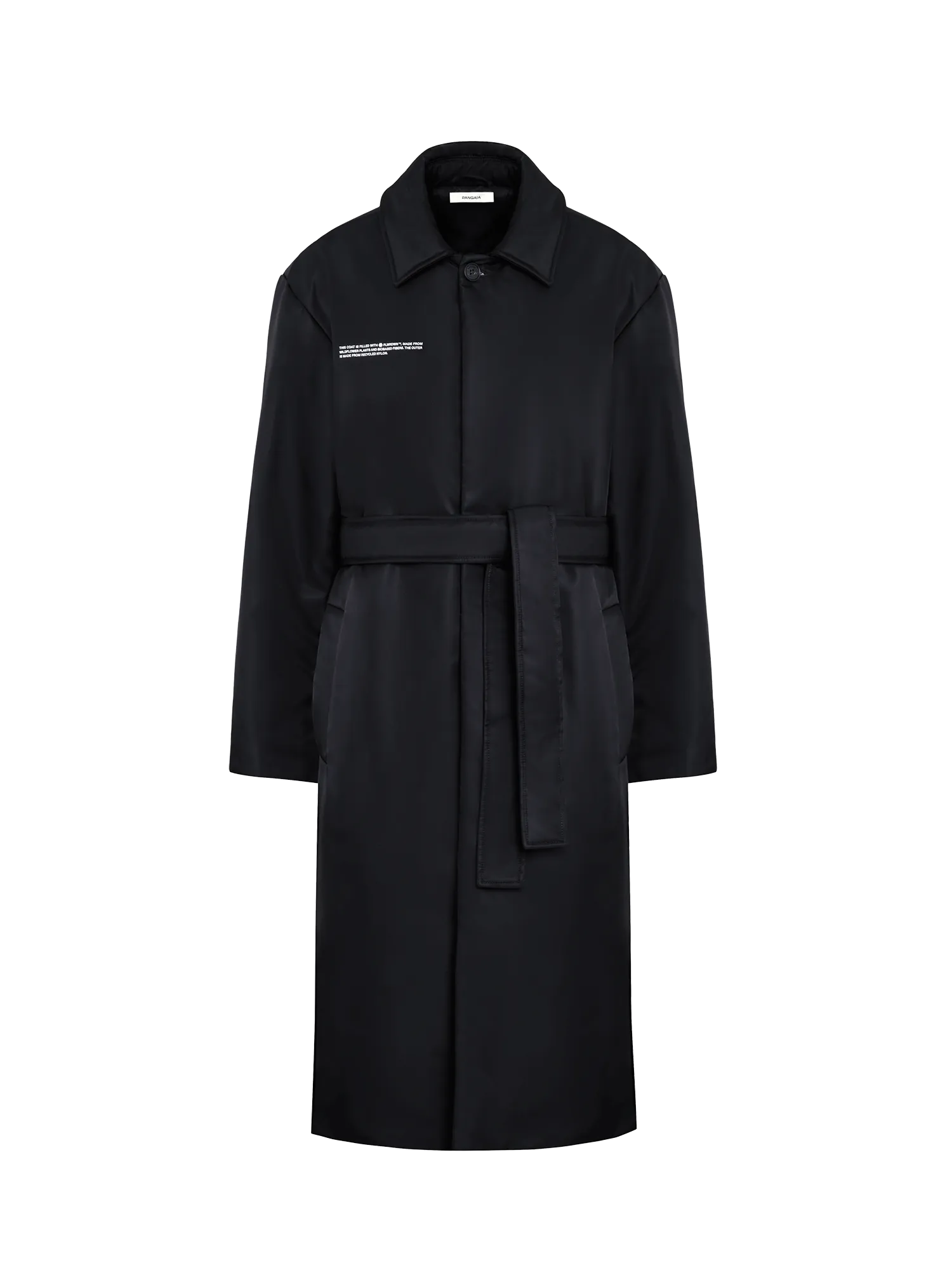 Womens Flower-Warmth Trench Coat—black