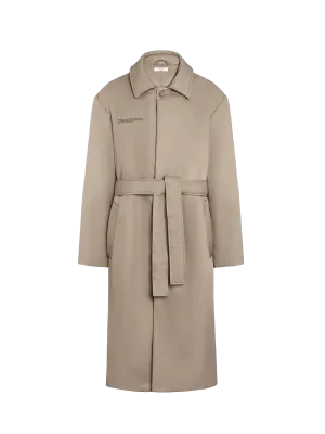 Womens Flower-Warmth Trench Coat—taupe