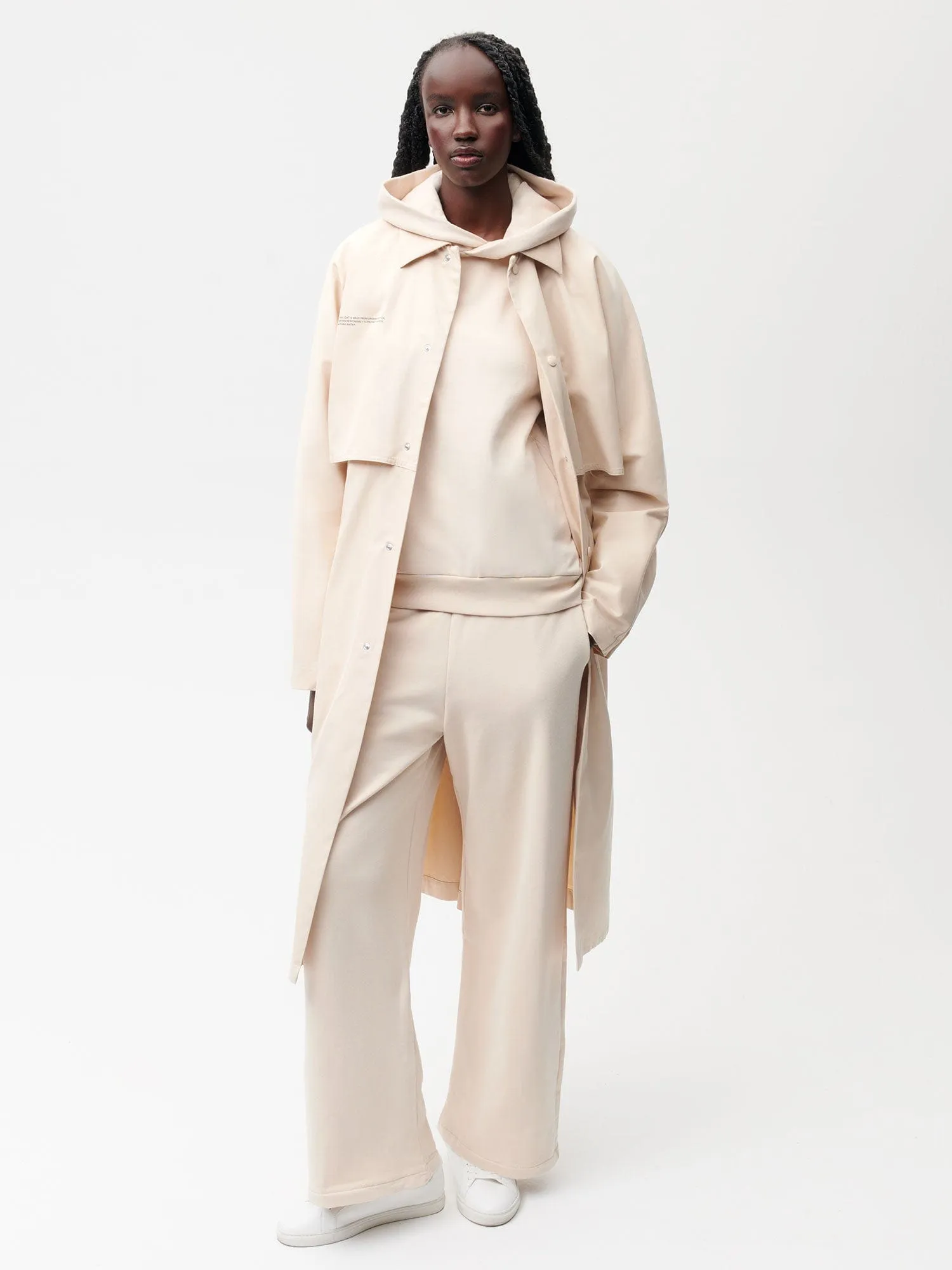 Womens Organic Cotton Trench Coat—sand