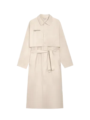 Womens Organic Cotton Trench Coat—sand
