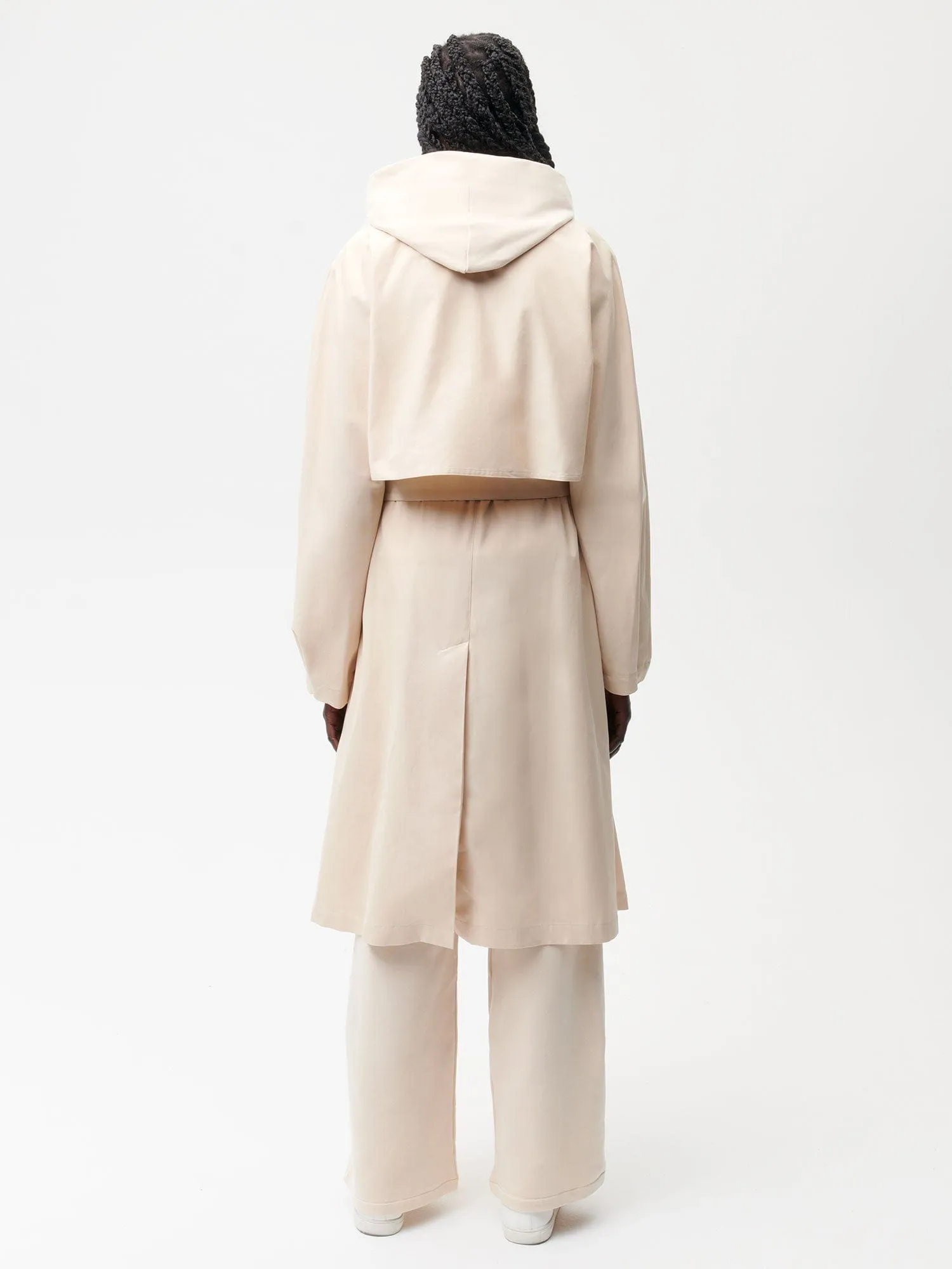 Womens Organic Cotton Trench Coat—sand