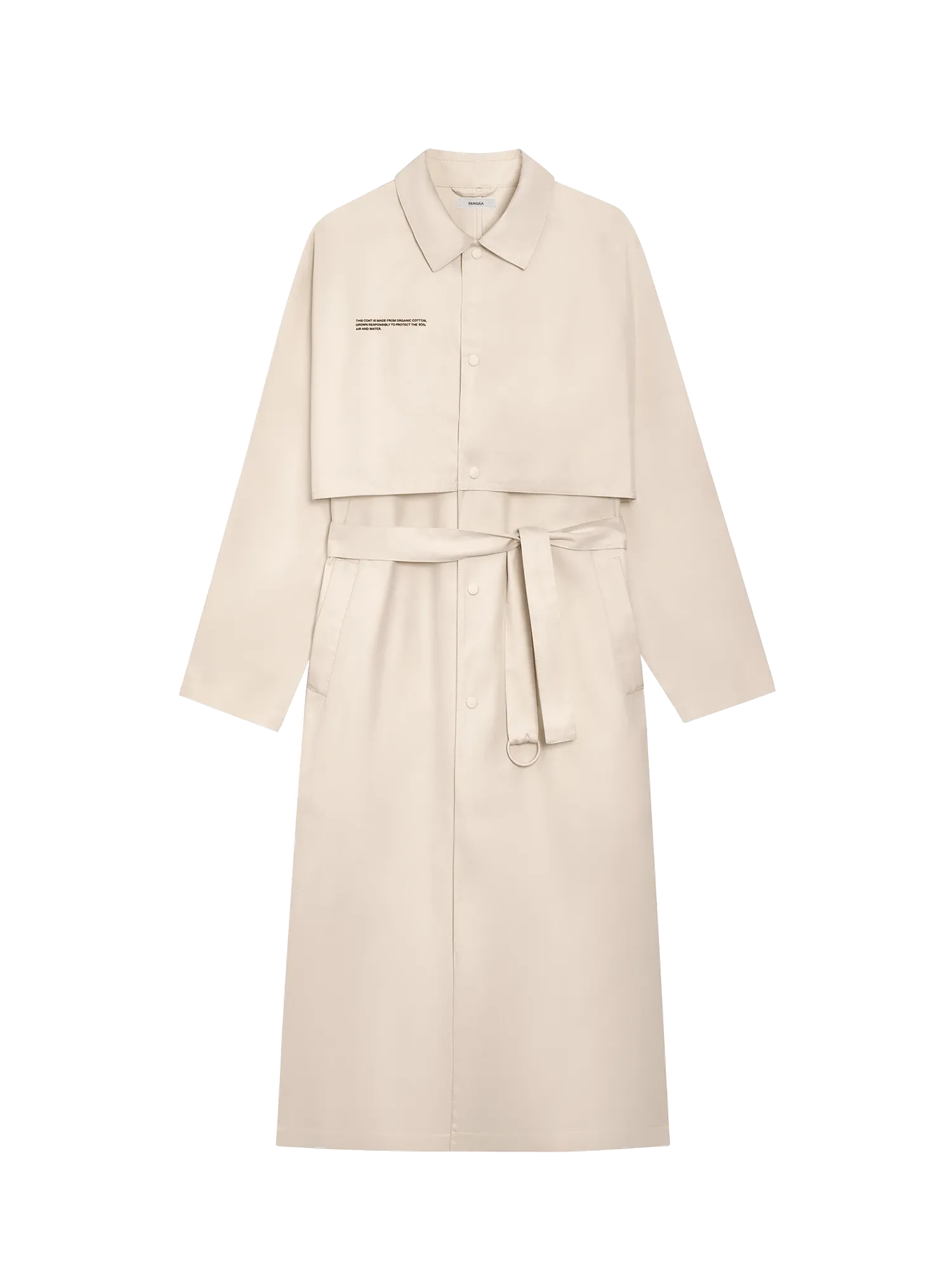 Womens Organic Cotton Trench Coat—sand
