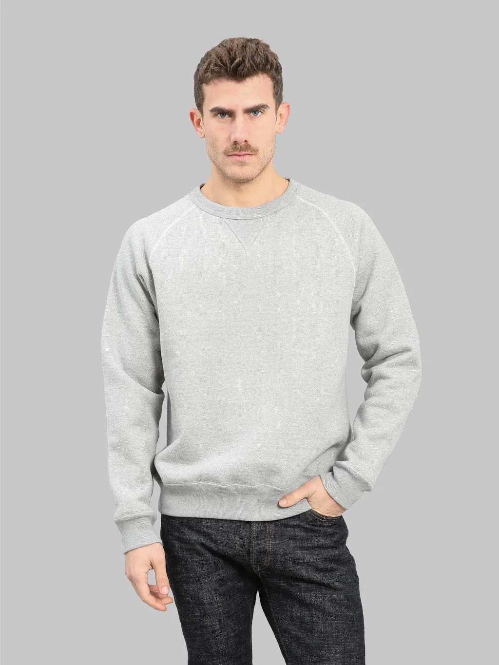Wonder Looper Pullover Crewneck 876gsm Double Heavyweight French Terry Heather Grey