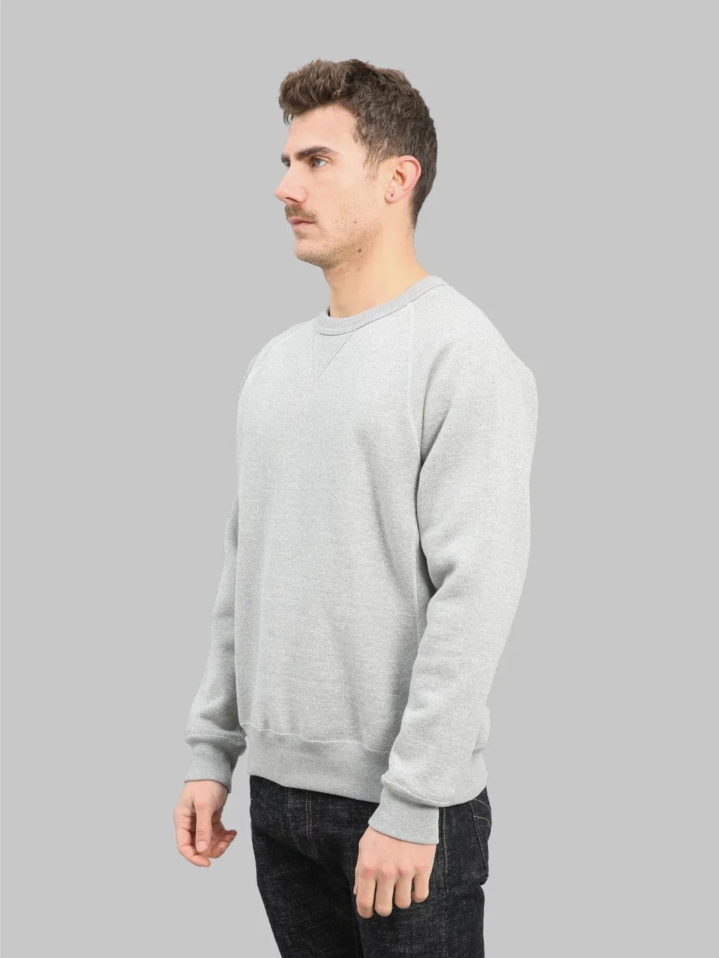 Wonder Looper Pullover Crewneck 876gsm Double Heavyweight French Terry Heather Grey