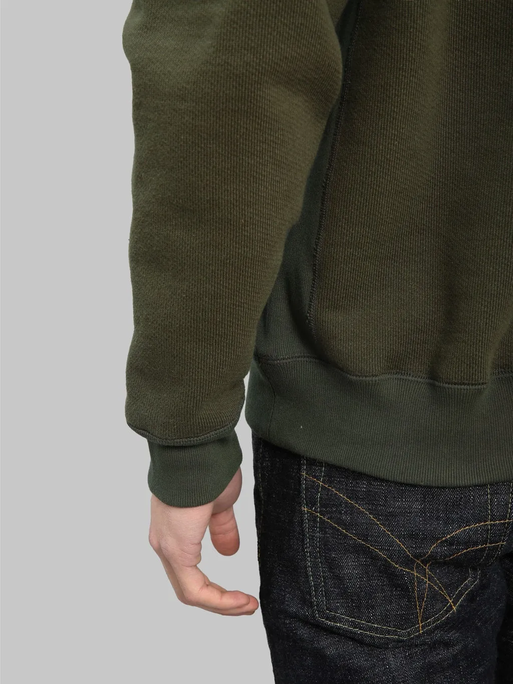 Wonder Looper Pullover Crewneck 876gsm Double Heavyweight French Terry Khaki