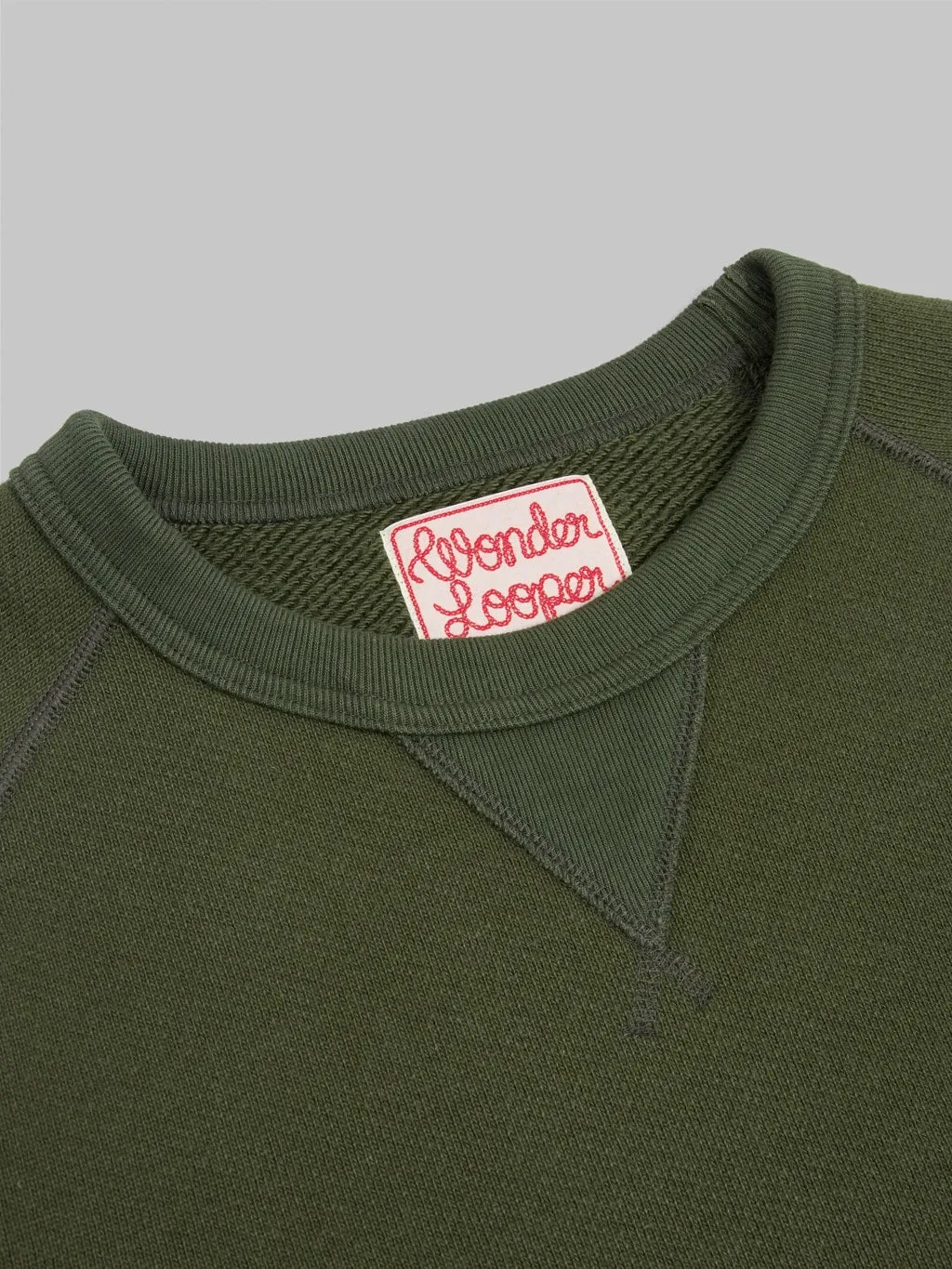 Wonder Looper Pullover Crewneck 876gsm Double Heavyweight French Terry Khaki