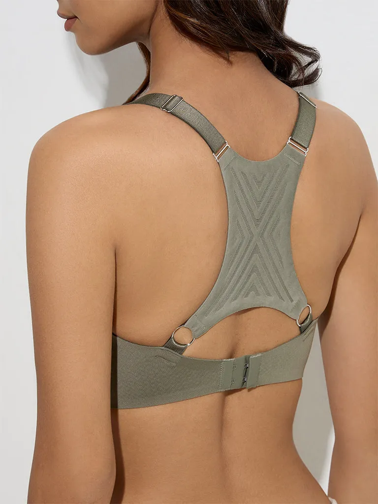 Wunderlove Olive Invisible Sports Bra